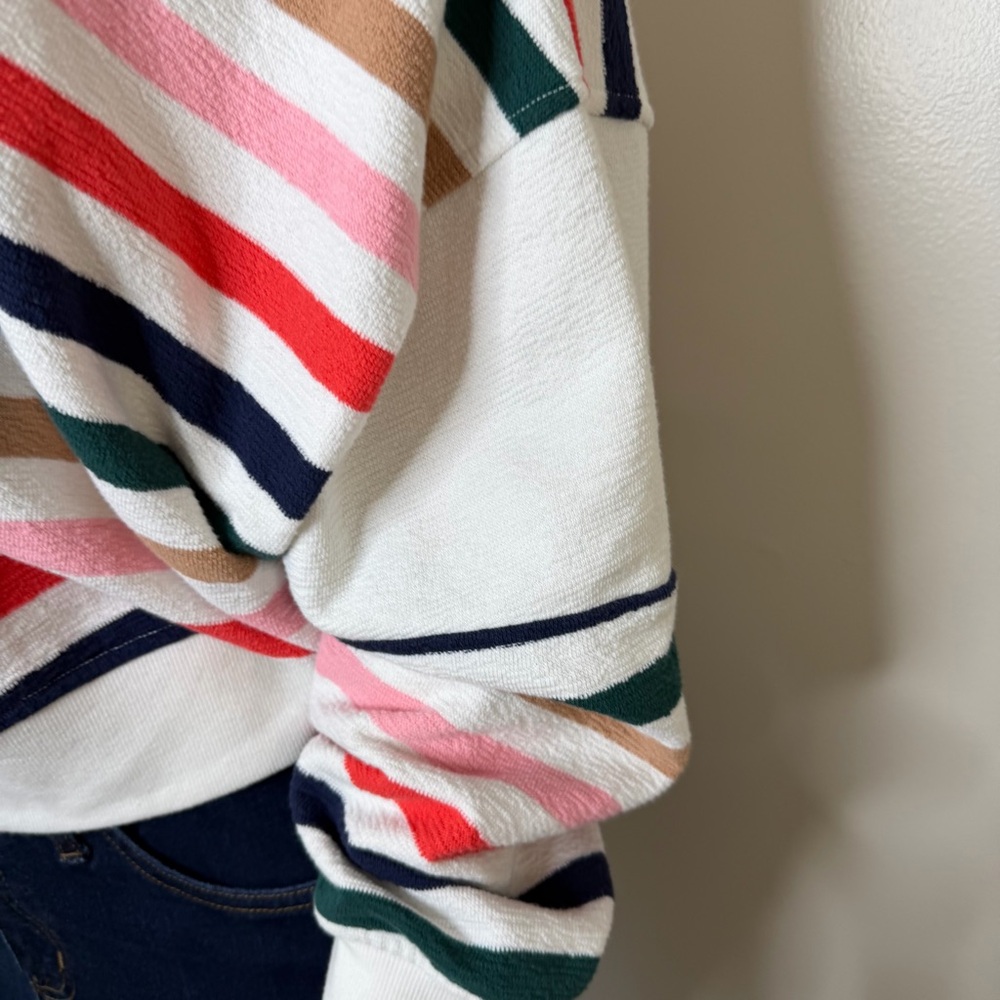 Aerie Always and Forever Colorful Striped Sweatshirt Size Large - Picture 9 of 11